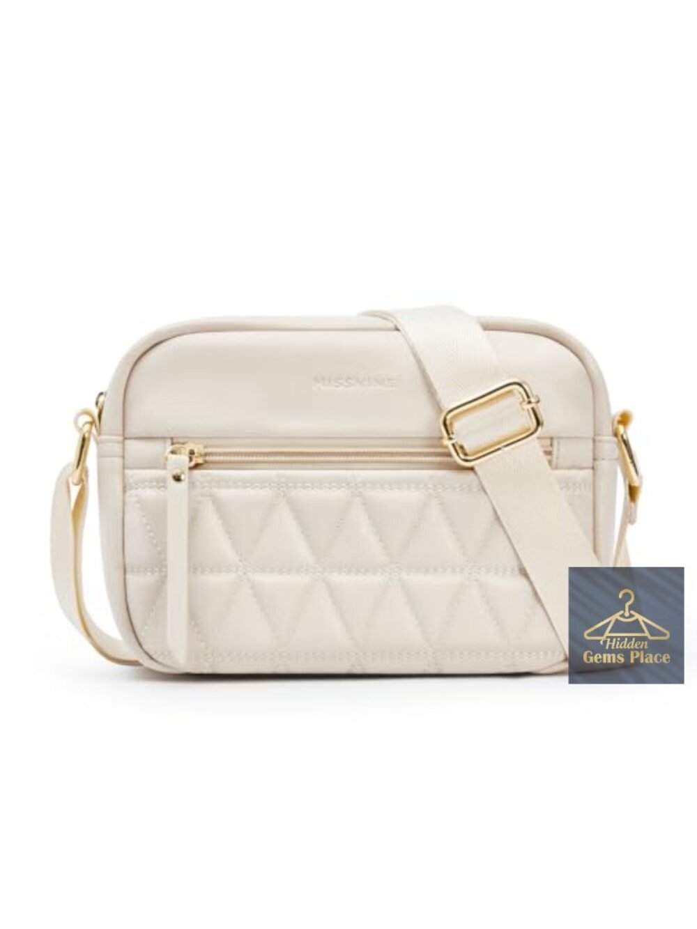 Missnine Quilted Vegan Leather Small Crossbody Purse with Adjustable Strap